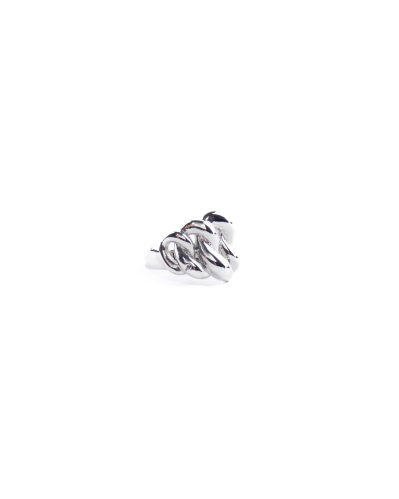Anillo Mildred plateado con eslabones gruesos, ajustable.