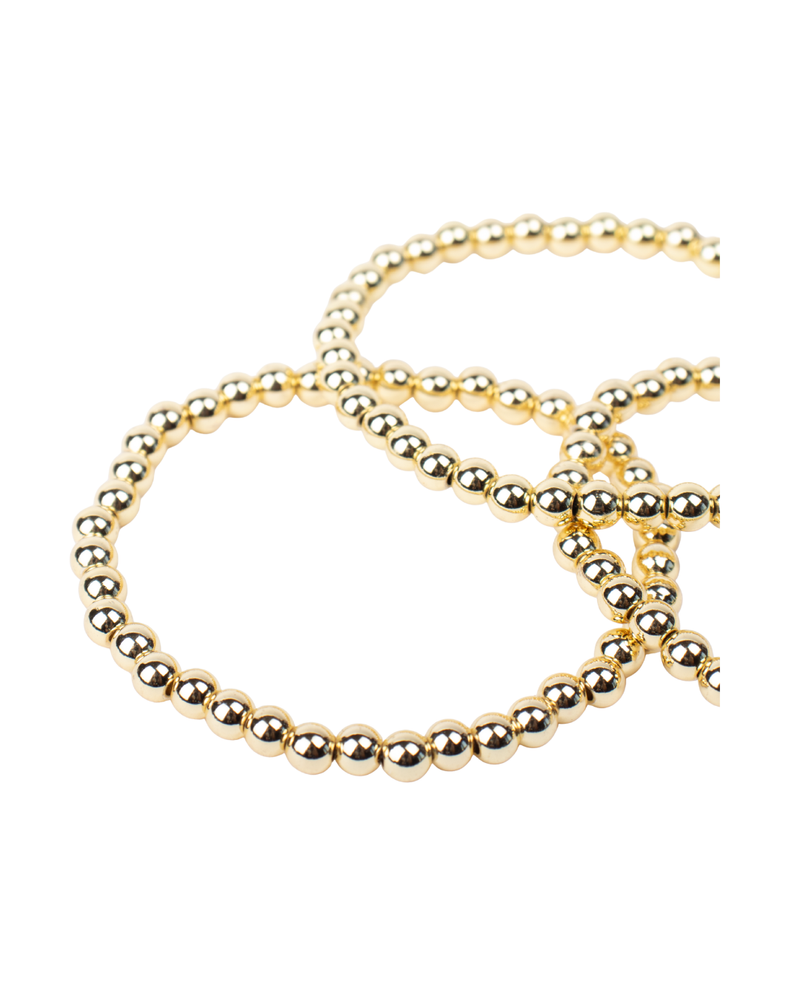 Pulsera Elástica de Bolitas Doradas