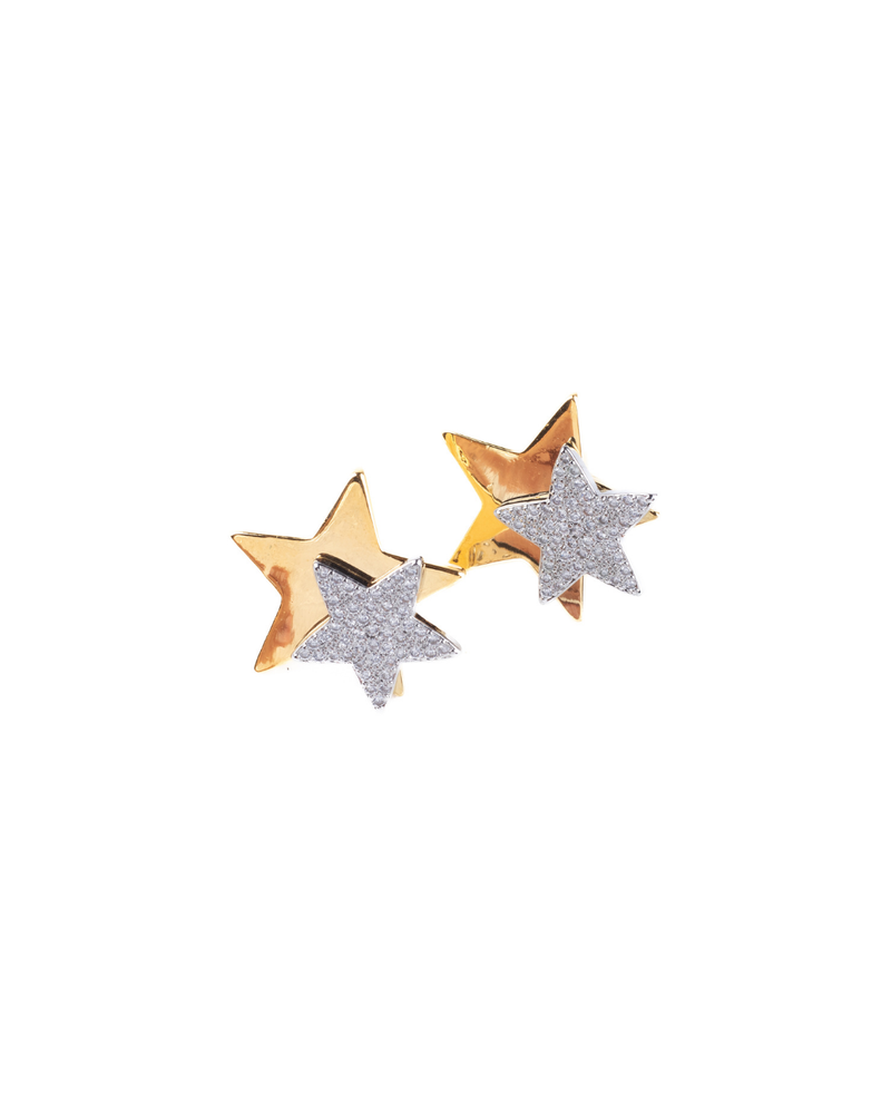 Aretes Zoé dorados y plateados, diseño moderno y juvenil, baño de oro 24k.