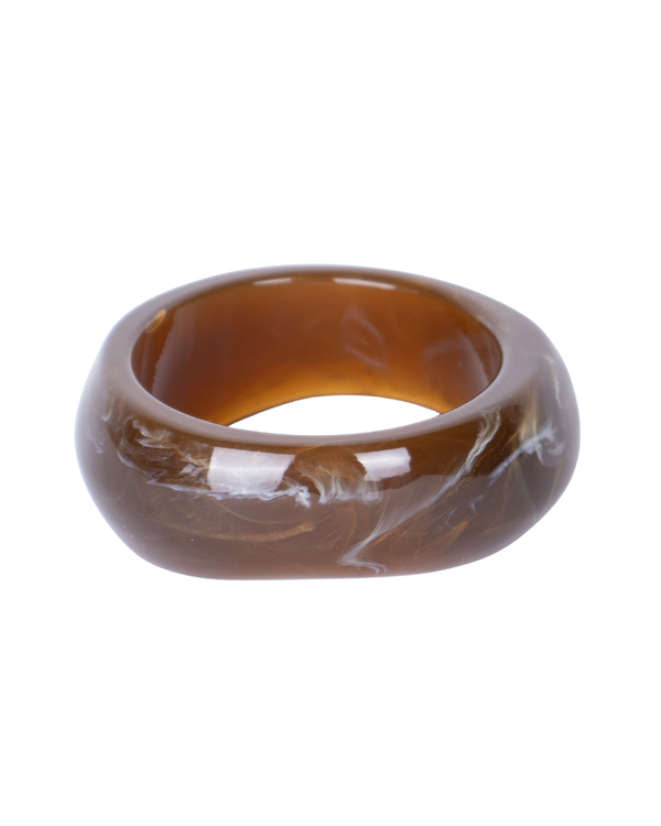Pulsera de Resina Ancha Irregular Café