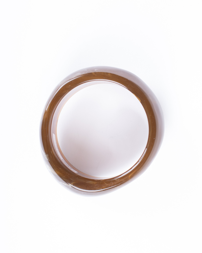 Pulsera de Resina Ancha Irregular Café