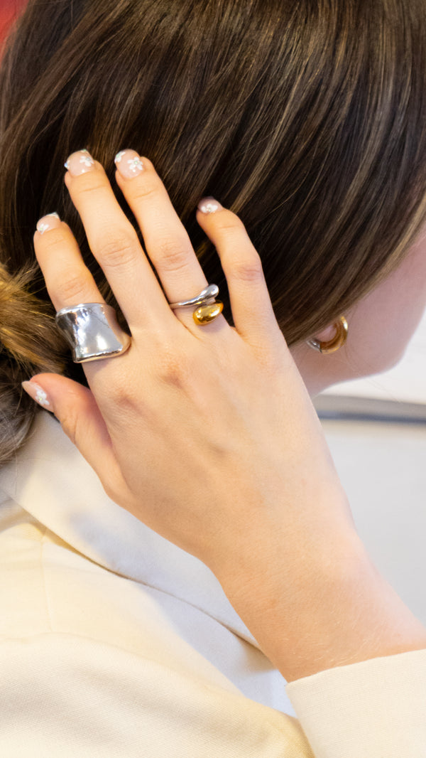 Anillo Chunky Plateado Ajustable