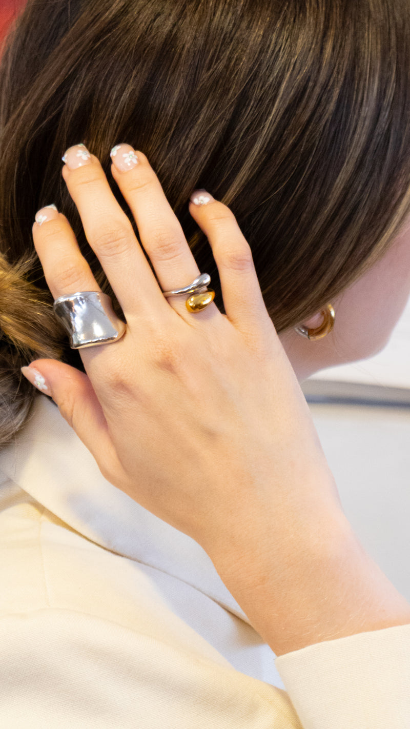 Anillo Chunky Plateado Ajustable