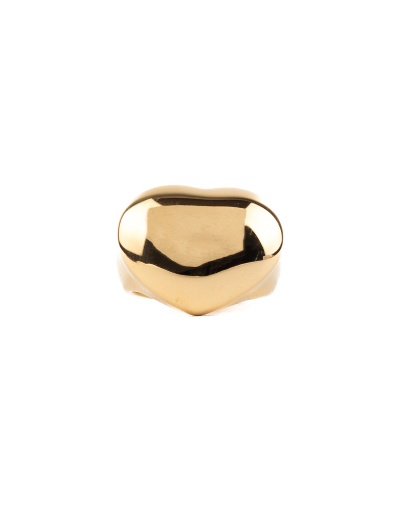 Anillo s Ivette con forma de corazón, acero inoxidable, resistente al agua.